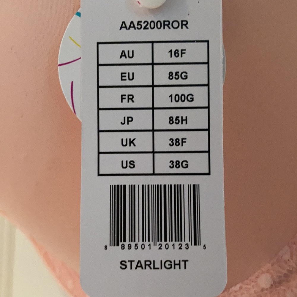 New with tags Frey’s Starlight bra, pink, size 38G - Picture 3 of 6